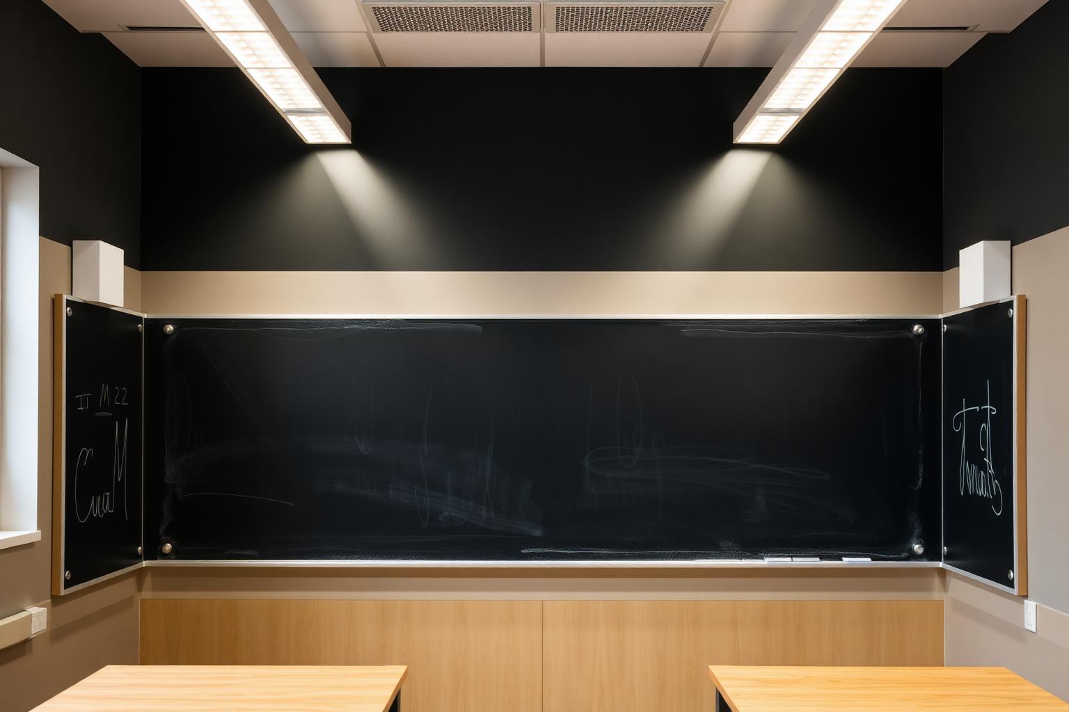 School blackboard with asymmetric wall wash blackboard light at 4000K no glare